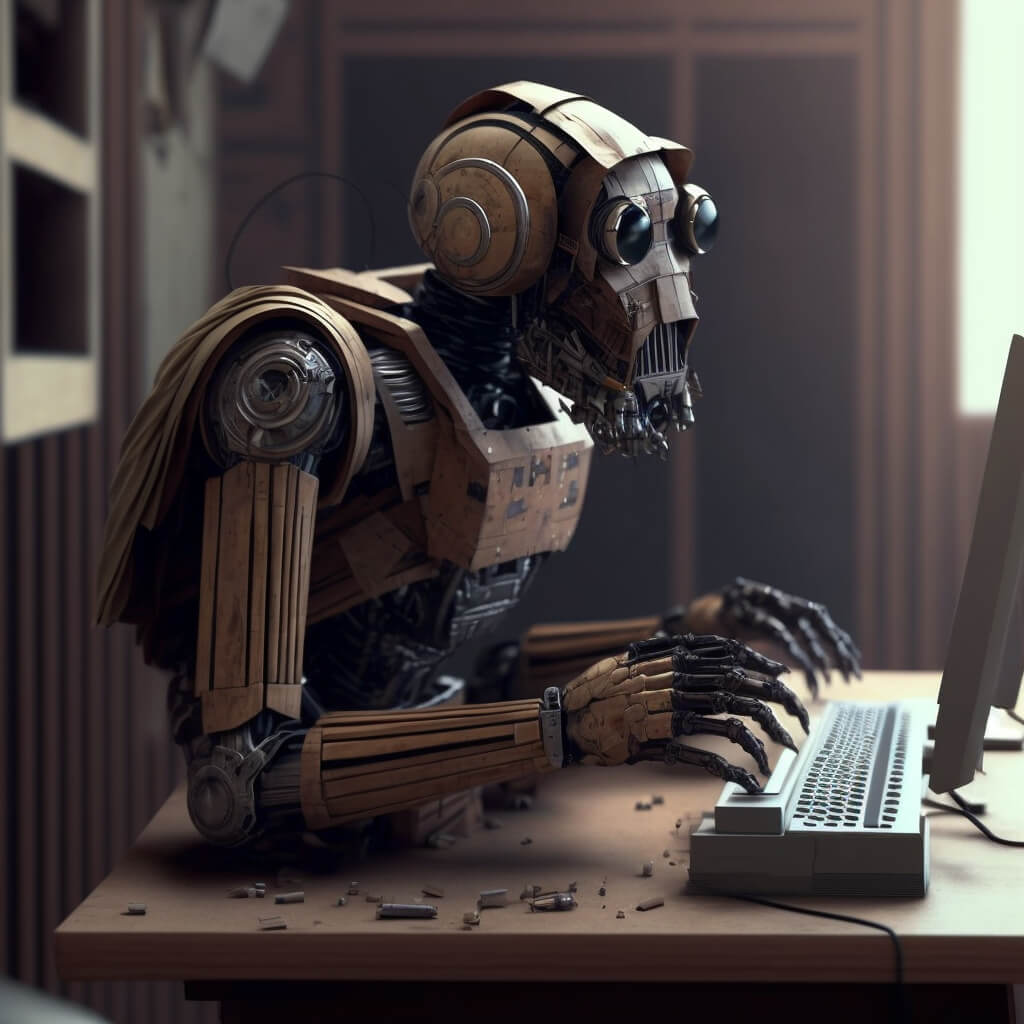 An AI Robot Writing on Windows